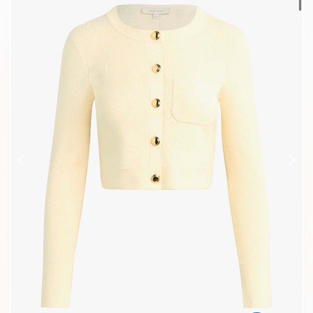 NWT Favorite Daughter The Quinn Cardigan in Cream Size Medium - Picture 8 of 12